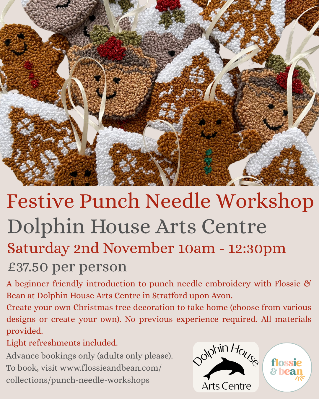 Festive Punch Needle Workshop | Dolphin House Arts Centre | 02.11.25 10am - 12:30pm