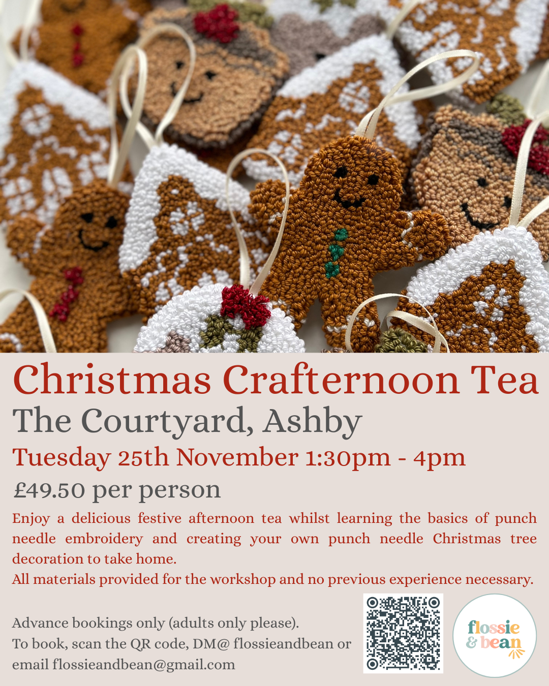 Christmas Crafternoon Tea | The Courtyard, Ashby | 25.11.25 1:30pm - 4pm