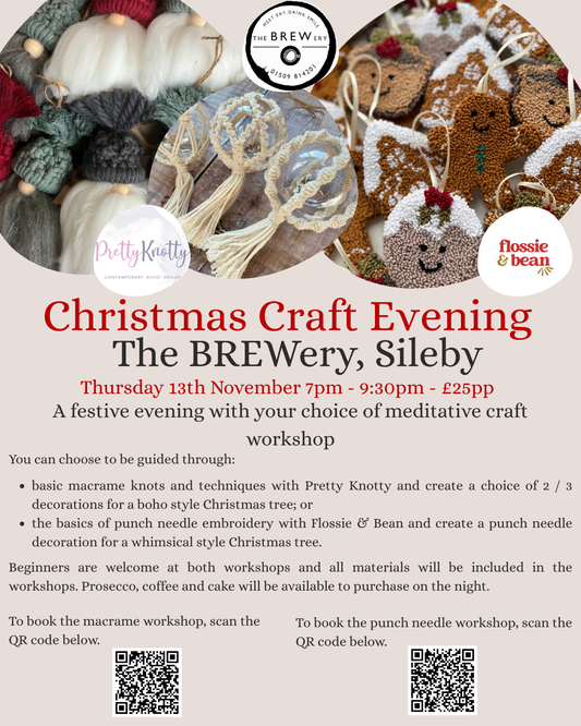 Festive Punch Needle Workshop | The BREWery, Sileby | 13.11.25 7pm - 9:30pm