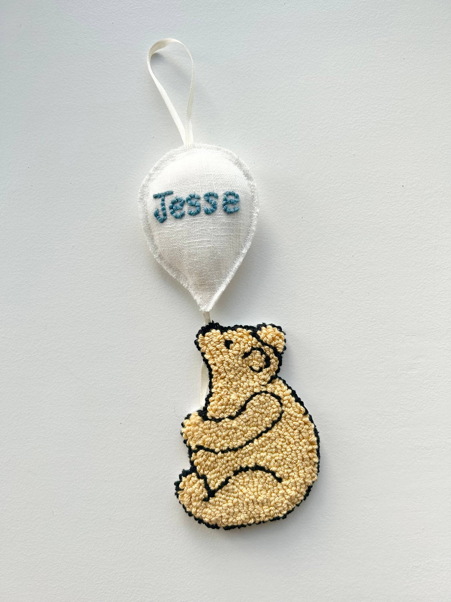 Punch Needle Winnie the Pooh and the Balloon Decoration Personalised with Name