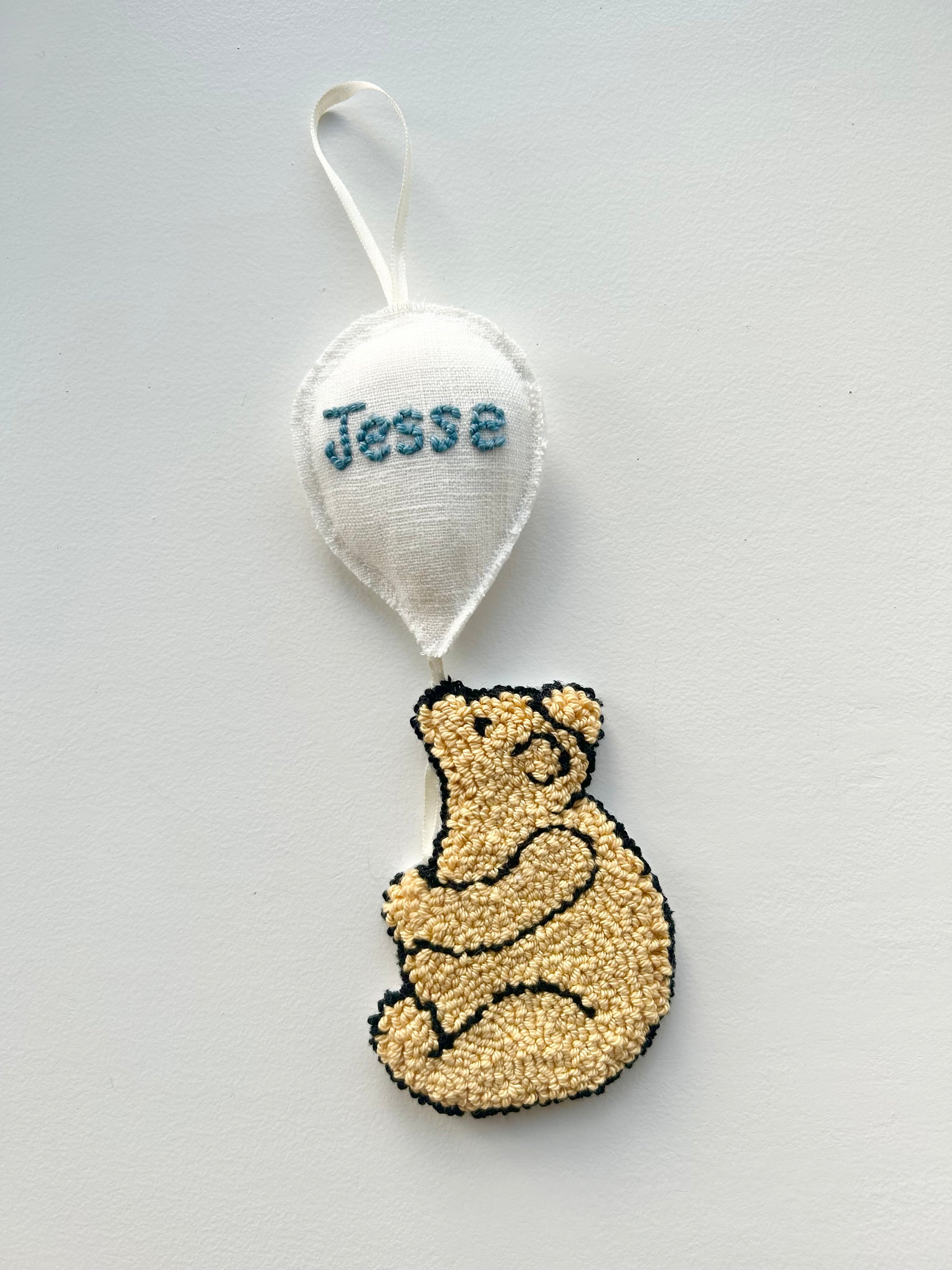 Punch Needle Winnie the Pooh and the Balloon Decoration Personalised with Name