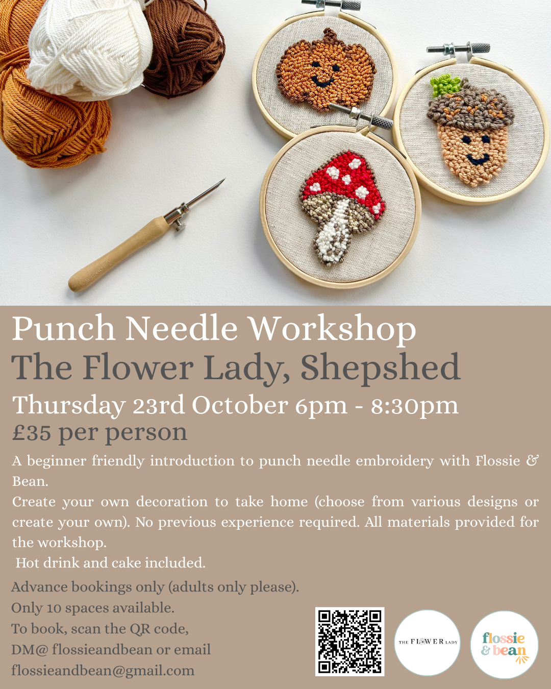 Punch Needle Workshop | The Flower Lady, Shepshed | 23.10.25 6pm - 8:30pm
