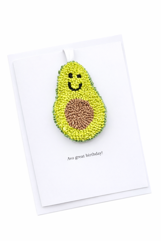 Personalised Avocado Punch Needle Keepsake Card