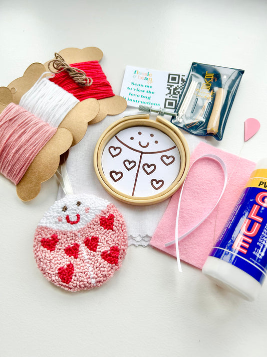 Punch Needle Embroidery Craft Kit | Love Bug Decoration