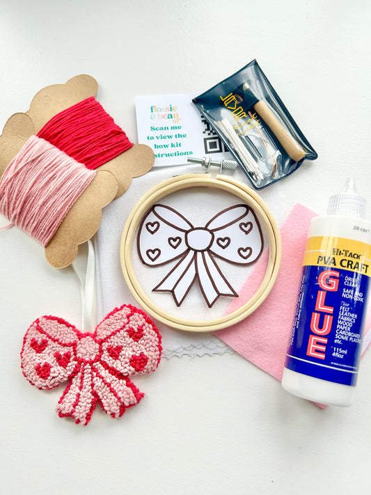 Punch Needle Embroidery Craft Kit | Bow Decoration