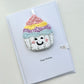 Personalised Cupcake Punch Needle Birthday Keepsake Card