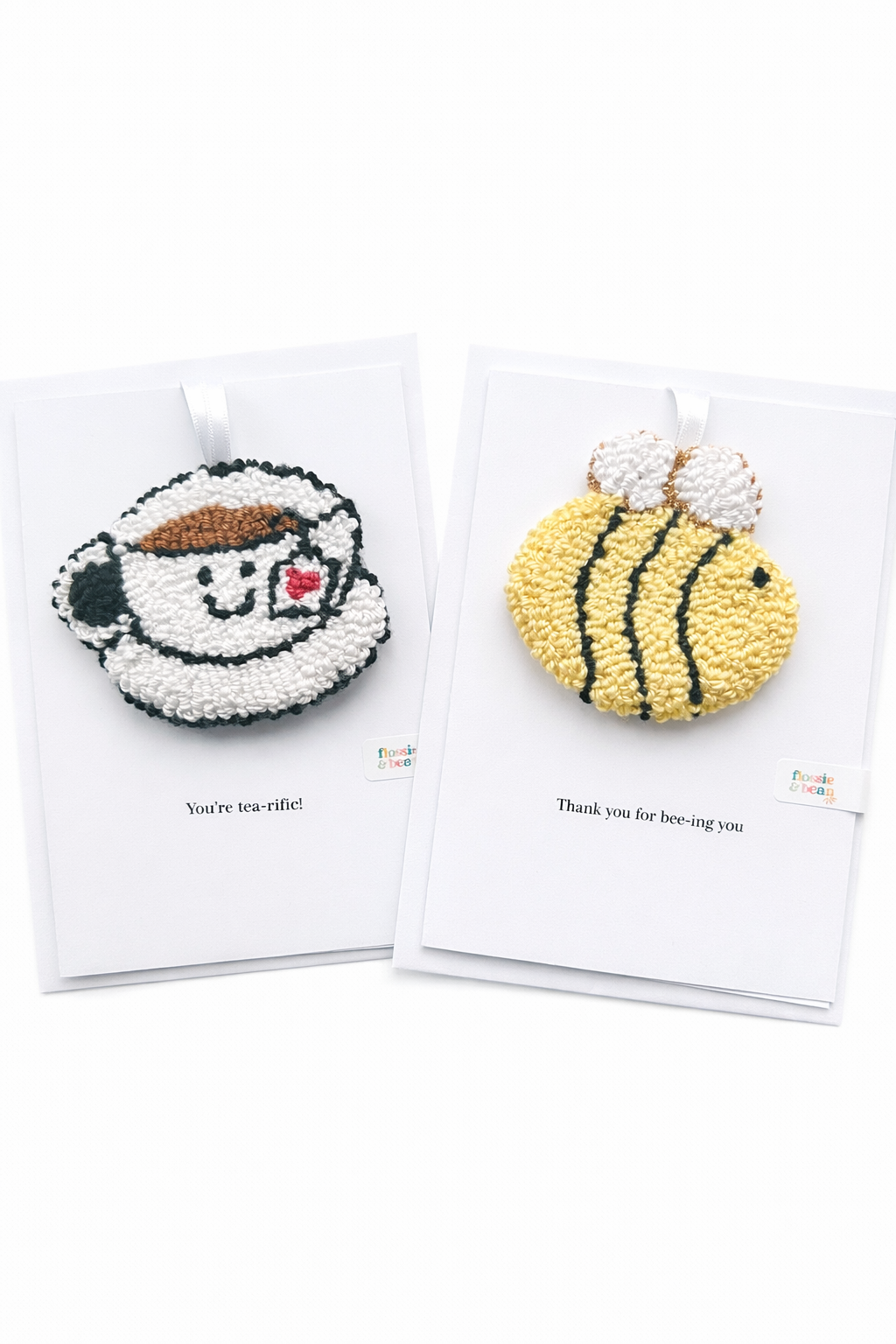 Personalised Bee Punch Needle Keepsake Card