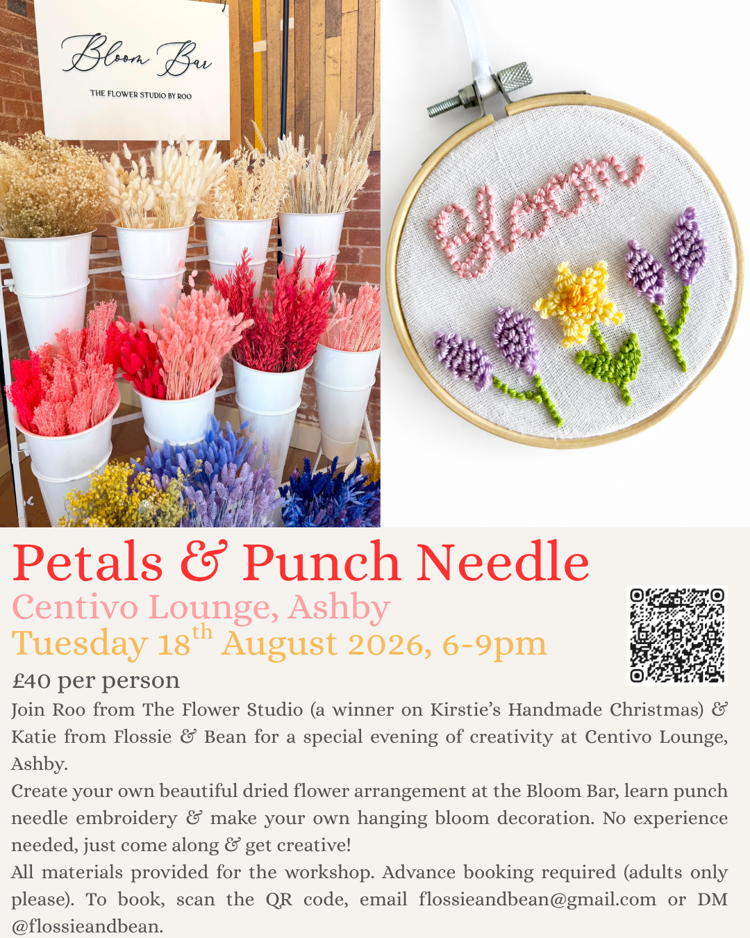 Petals & Punch Needle | Centivo Lounge | 18/08/26 6pm - 9pm