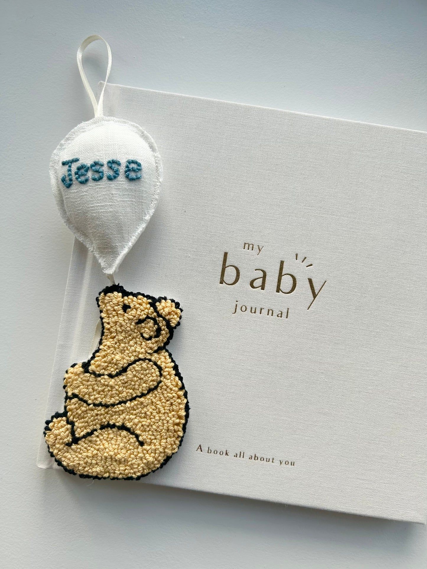 Winnie the Pooh and the Balloon Punch Needle Decoration With Baby Journal | Newborn Gift Inspiration | Winnie the Pooh Gift Ideas