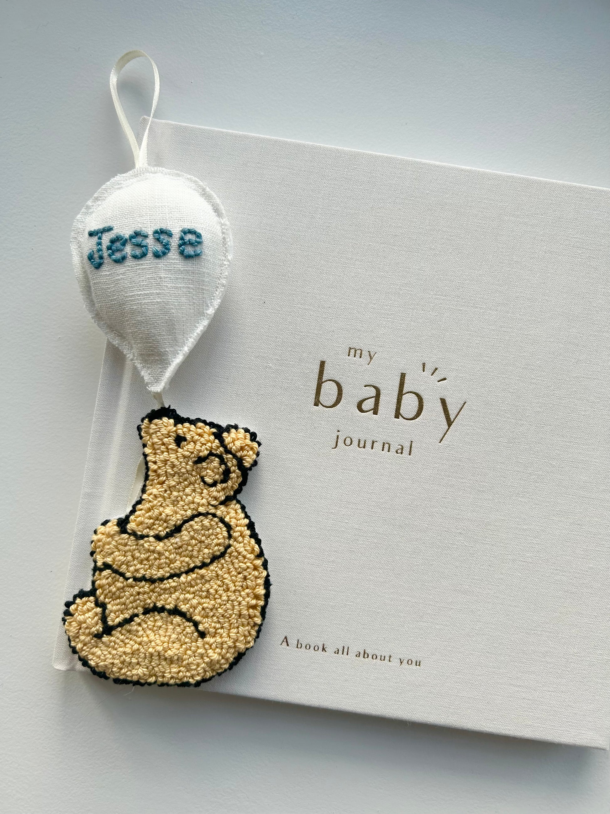 Winnie the Pooh and the Balloon Punch Needle Decoration With Baby Journal | Newborn Gift Inspiration | Winnie the Pooh Gift Ideas